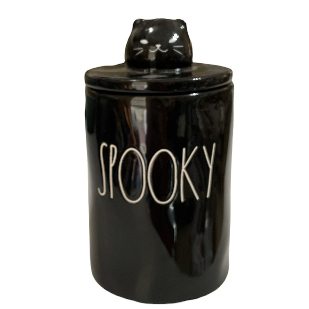 NEW Rae Dunn 👻👻 SPOOKY Halloween Candle w/Lid 🐈‍⬛👻🐈‍⬛